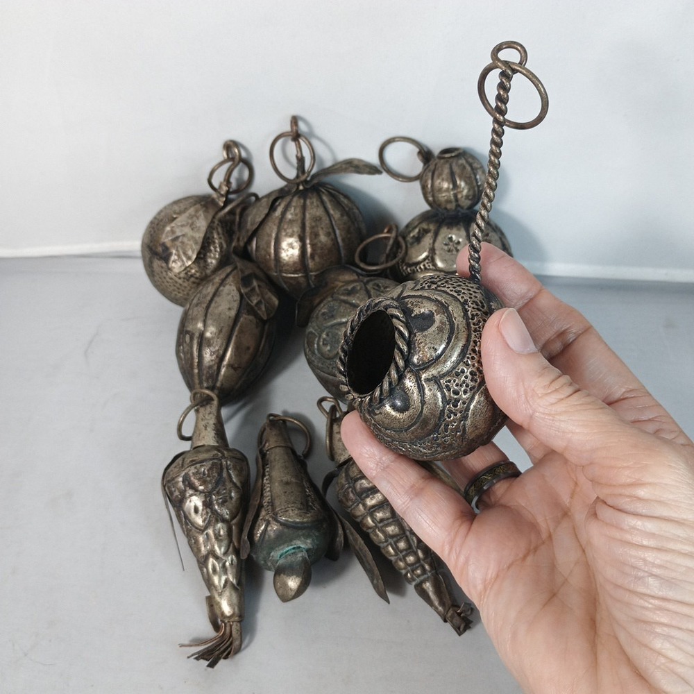 Brazilian Penca de Balangandan 9 Charms Amulets Brazil Slave History - Picture 4 of 5